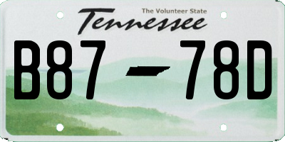 TN license plate B8778D