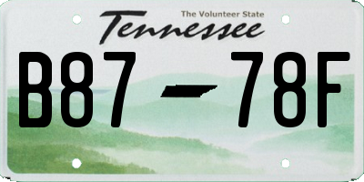 TN license plate B8778F