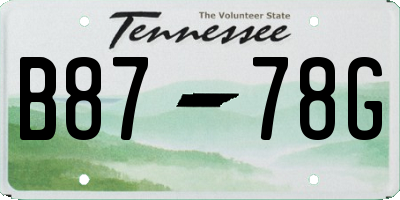 TN license plate B8778G