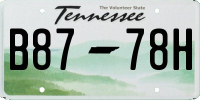 TN license plate B8778H