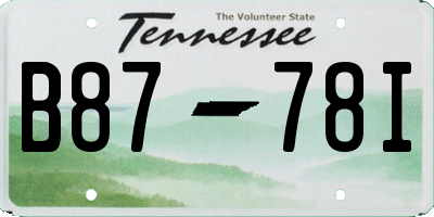 TN license plate B8778I