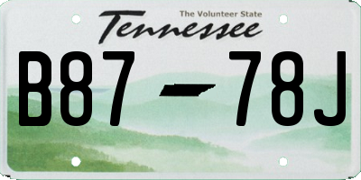 TN license plate B8778J