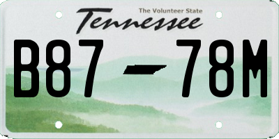 TN license plate B8778M