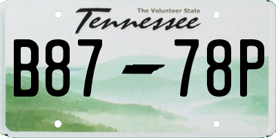 TN license plate B8778P