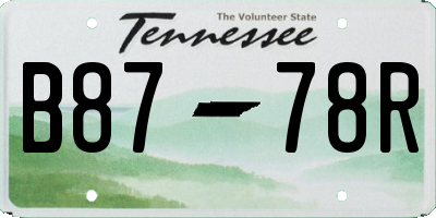 TN license plate B8778R