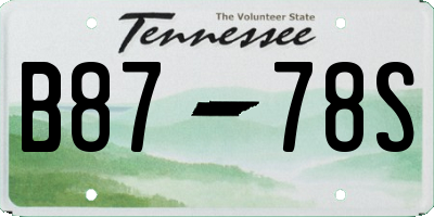 TN license plate B8778S