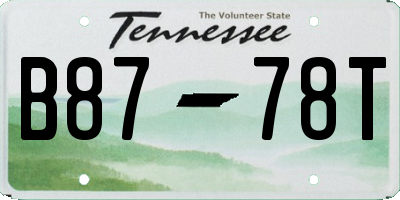 TN license plate B8778T