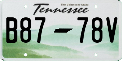 TN license plate B8778V