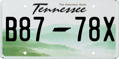TN license plate B8778X