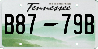 TN license plate B8779B