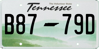 TN license plate B8779D