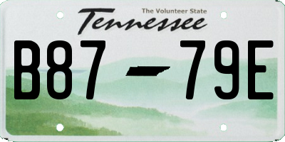 TN license plate B8779E
