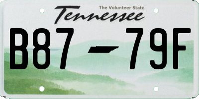 TN license plate B8779F