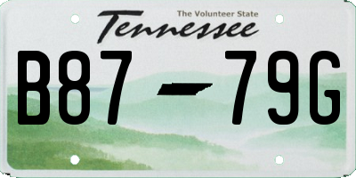 TN license plate B8779G
