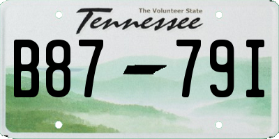 TN license plate B8779I
