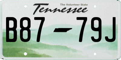 TN license plate B8779J
