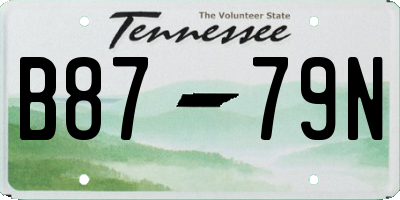 TN license plate B8779N