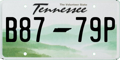 TN license plate B8779P