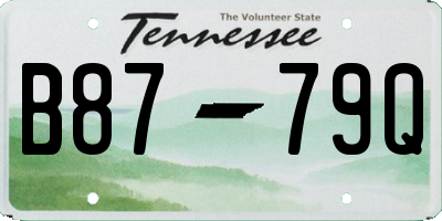 TN license plate B8779Q