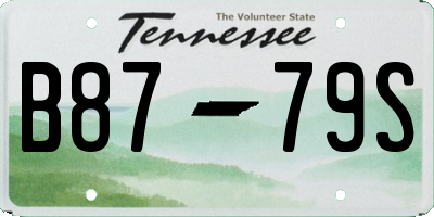 TN license plate B8779S