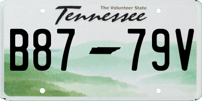 TN license plate B8779V