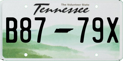 TN license plate B8779X