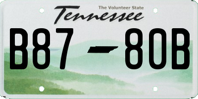 TN license plate B8780B