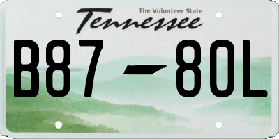 TN license plate B8780L