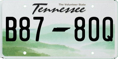 TN license plate B8780Q