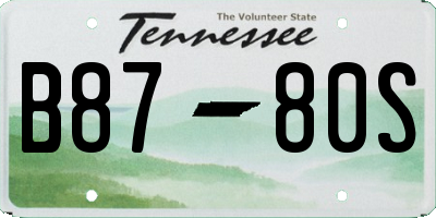 TN license plate B8780S