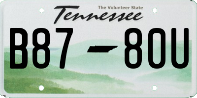 TN license plate B8780U