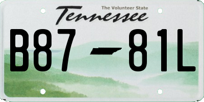 TN license plate B8781L