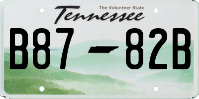 TN license plate B8782B