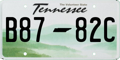 TN license plate B8782C