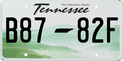 TN license plate B8782F