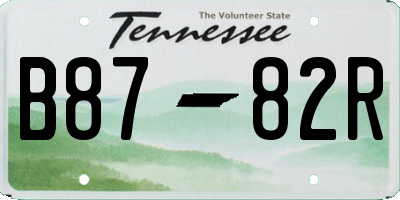 TN license plate B8782R