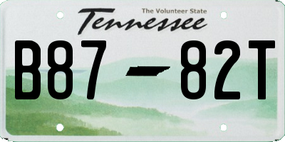 TN license plate B8782T