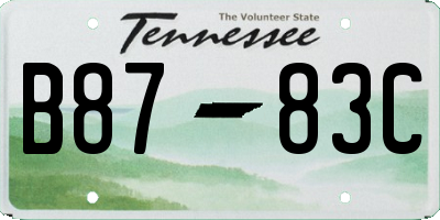 TN license plate B8783C
