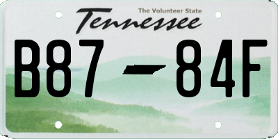TN license plate B8784F