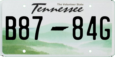 TN license plate B8784G