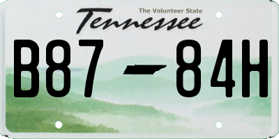 TN license plate B8784H