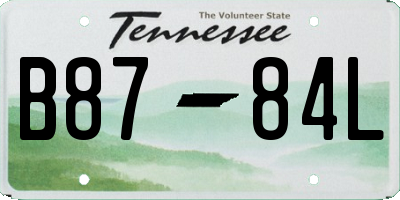 TN license plate B8784L