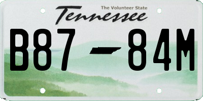 TN license plate B8784M