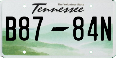 TN license plate B8784N