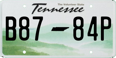 TN license plate B8784P