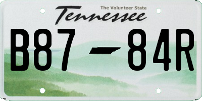TN license plate B8784R