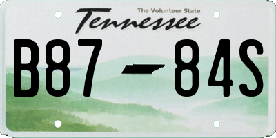 TN license plate B8784S