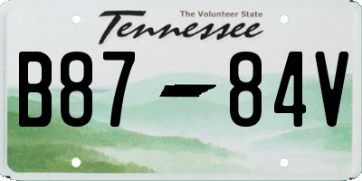 TN license plate B8784V