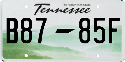 TN license plate B8785F