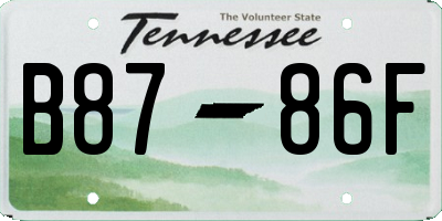 TN license plate B8786F